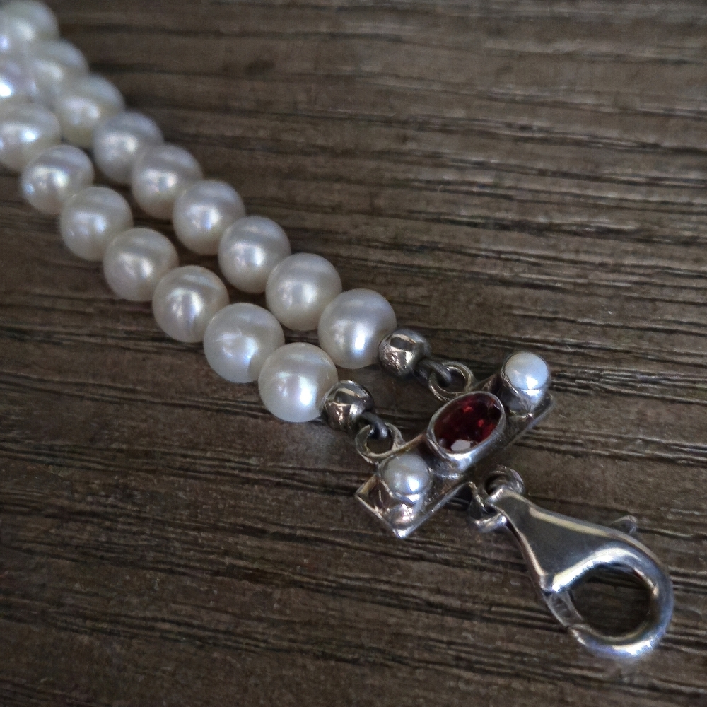 Nicky Butler 925 Sterling Silver Turquoise Pearl Garnet Topaz Designer Bracelet - Picture 4 of 16
